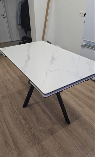 Керамический стол Вилли 140(200)х80 серый мрамор larka grey / черный фото покупателя 51