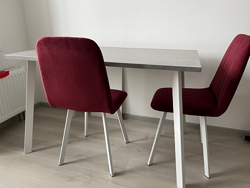 Стол Тринити Лофт 120 32 мм бетон / черный матовый фото покупателя 46