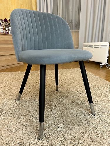 Стул на металлокаркасе Gabi 1 light blue / black / gold фото покупателя 8