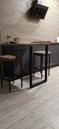 Барный стул Лофт ткань канди грей / черный матовый фото покупателя 14