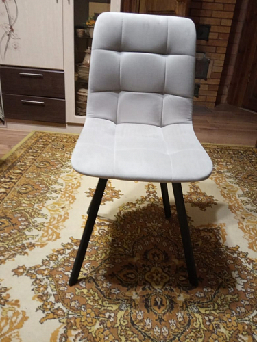 Стул на металлокаркасе Чилли К светло-серый велюр / черный каркас фото покупателя 1042