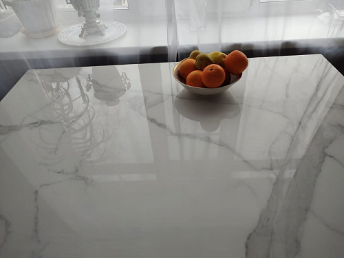 Керамический стол Силлем 120(180)х80х77 statuario cara / черный фото покупателя 4