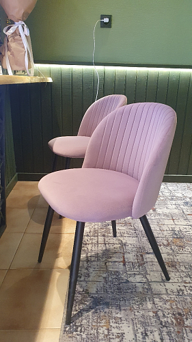 Стул на металлокаркасе Gabi 1 light blue / black / gold фото покупателя 764