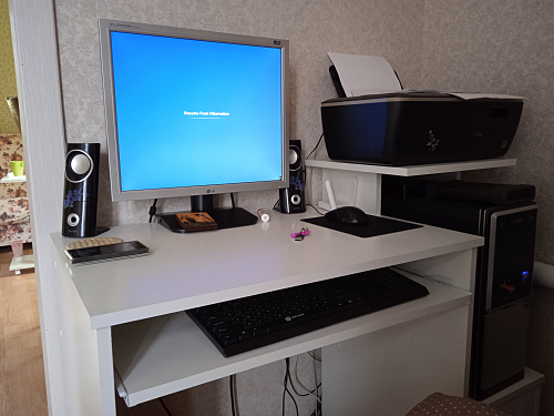 Стол компьютерный Джаз-24 правый белый фото покупателя 12