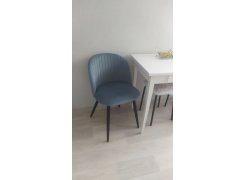 Стул на металлокаркасе Gabi 1 бежевый / черный с серебряными наконечниками фото покупателя 694