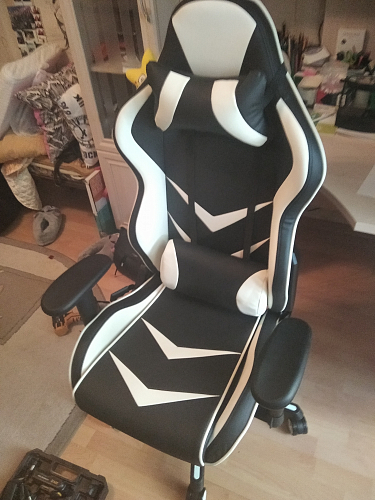 Компьютерное кресло Racer черное / голубое фото покупателя 122