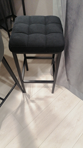 Барный стул Лофт кожзам темно-серый / черный матовый фото покупателя 124