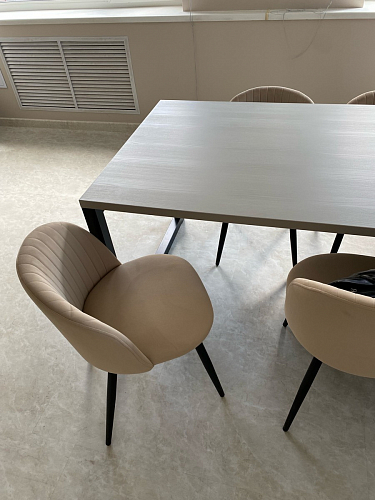 Стул на металлокаркасе Gabi 1 light blue / black / gold фото покупателя 251