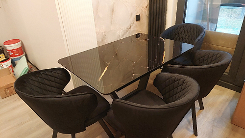 Стол на тумбе Бугун обсидиан / черный фото покупателя 73