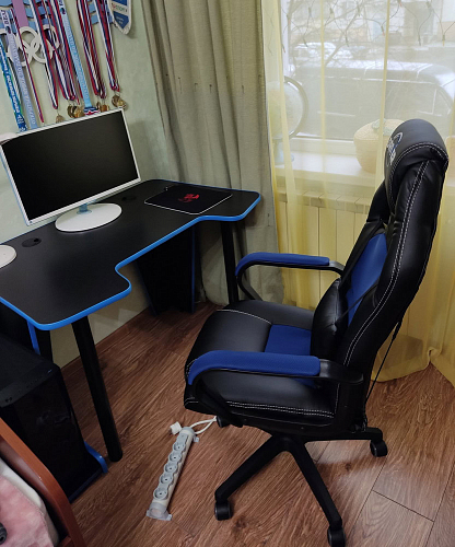 Компьютерное кресло Driver/Драйвер кожзам черный / ткань черный фото покупателя 138