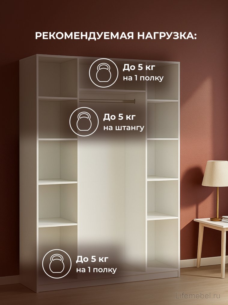 Шкаф Даиго четырехстворчатый белый текстурный