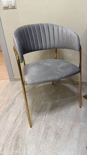 Стул на металлокаркасе Kamelia green / gold фото покупателя 3