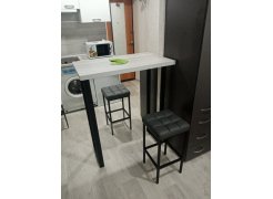 Барный стул Лофт кожзам темно-серый / черный матовый фото покупателя 130