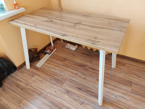 Стол Тринити Лофт 140 25 мм дуб делано темный / белый фото покупателя 64