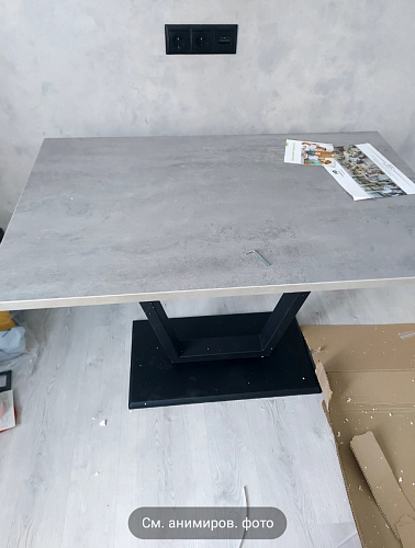 Стол на тумбе Мичиган Лофт 110х70 25 мм дуб делано темный / черный матовый фото покупателя 10