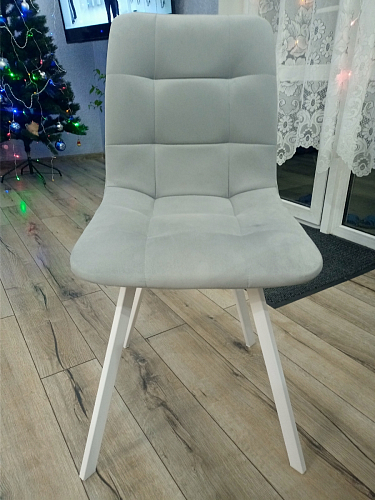 Стул на металлокаркасе Чилли К светло-серый велюр / черный каркас фото покупателя 1123