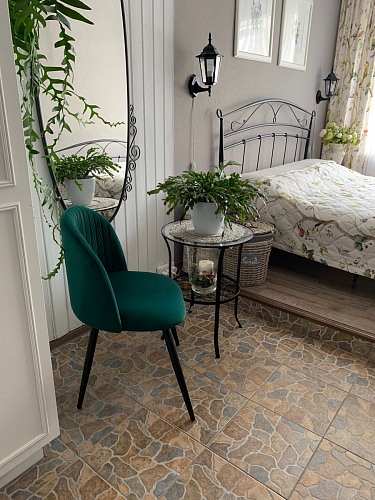 Стул на металлокаркасе Gabi 1 light blue / black / gold фото покупателя 296