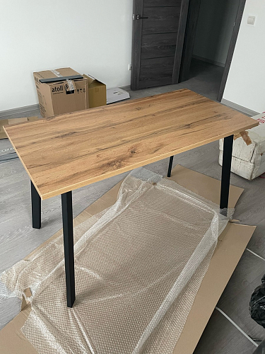 Стол Тринити Лофт 120 32 мм бетон / черный матовый фото покупателя 439