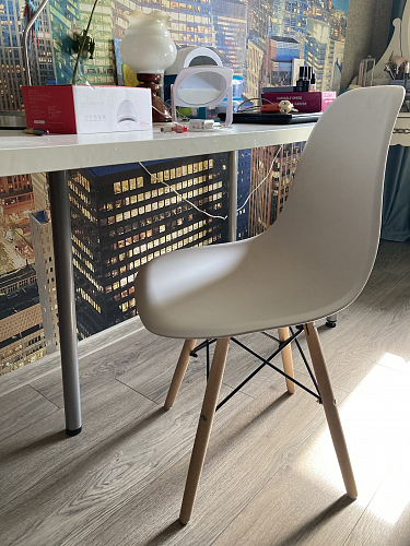 Пластиковый стул Eames PC-015 серо-голубой / дерево фото покупателя 484