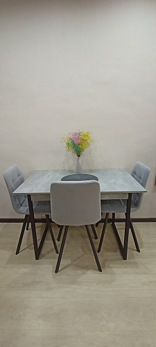 Стул на металлокаркасе Чилли синяя ткань / белый фото покупателя 1373