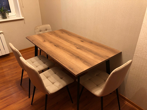 Стол Тринити Лофт 120 32 мм дуб галифакс табако / черный матовый фото покупателя 217