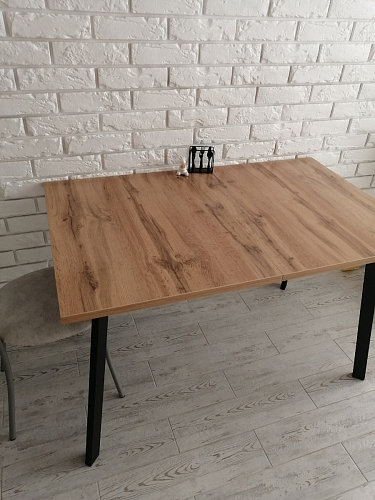 Стол Тринити Лофт 120 32 мм дуб галифакс табако / черный матовый фото покупателя 370