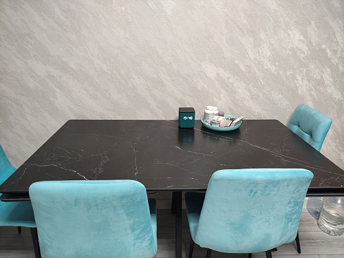 Керамический стол Вилли 140(200)х80 серый мрамор larka grey / черный фото покупателя 78