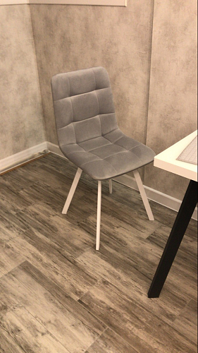 Стул на металлокаркасе Чилли К светло-серый велюр / черный каркас фото покупателя 645