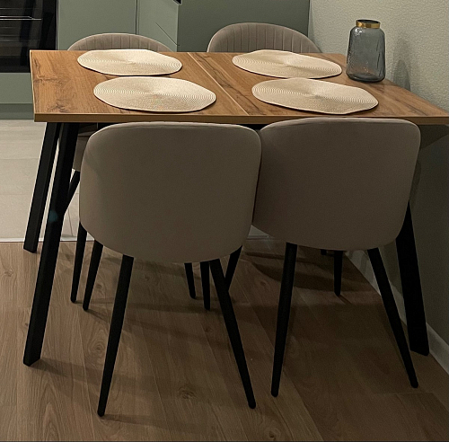 Стол Тринити Лофт 120 32 мм дуб галифакс табако / черный матовый фото покупателя 190