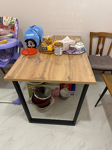 Стол Лота Лофт 120 32 мм бетон / черный матовый фото покупателя 227