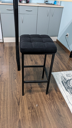 Барный стул Лофт микровелюр катания изумруд / черный матовый фото покупателя 85