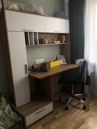 Письменный стол Лайт 03.243 дуб золотой (craft) / белый премиум фото покупателя 285