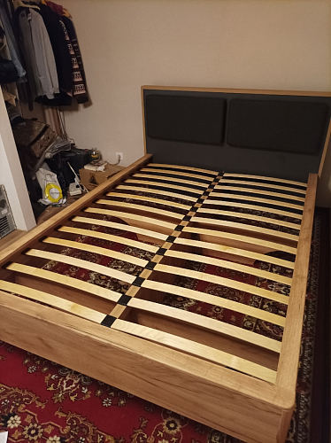 Двуспальная кровать Клауд 160х200 парящая дуб крафт золотой / антрацит фото покупателя 322