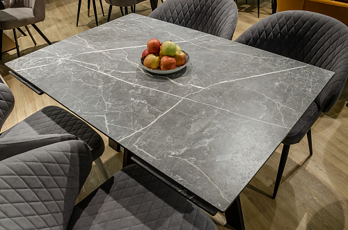 Стол DikLine SKL140 белый мрамор / черный из шоурума 2