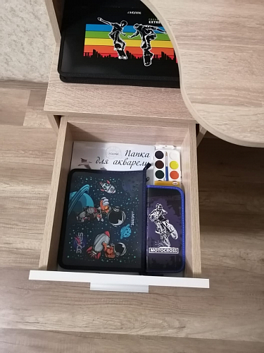 Компьютерный стол КСТ-16 левый дуб сонома / белый фото покупателя 4