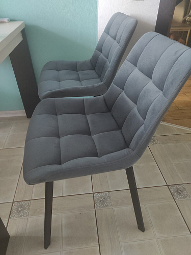 Стул на металлокаркасе Челси морская волна / черный фото покупателя 96