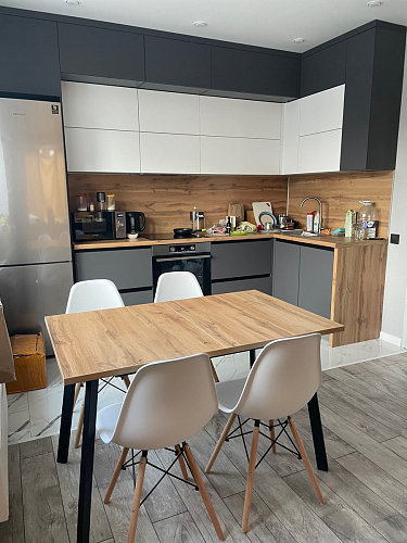 Стол Тринити Лофт 120 32 мм дуб галифакс табако / черный матовый фото покупателя 352