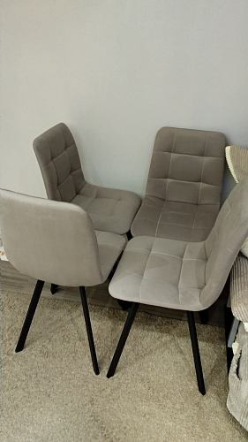 Стул на металлокаркасе Чилли К светло-серый велюр / черный каркас фото покупателя 1492