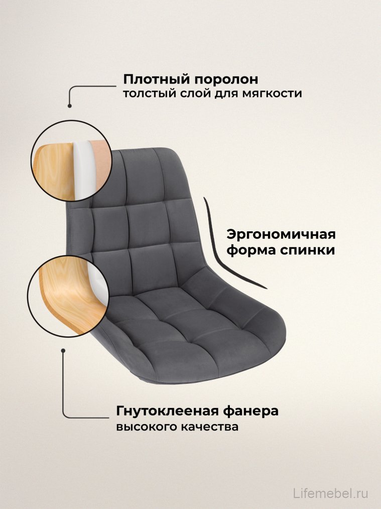 Комплект стульев полубарных Стронг 2 шт темно-серый / черный