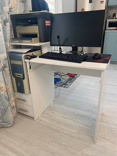 Стол компьютерный Джаз-24 правый белый фото покупателя 102