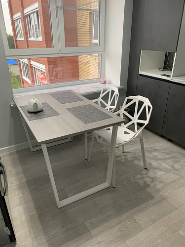 Деревянный стол Лота Лофт 140х80 белый матовый / бетон светлый фото покупателя 259