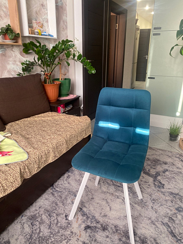 Стул на металлокаркасе Чилли серый велюр / черный фото покупателя 418