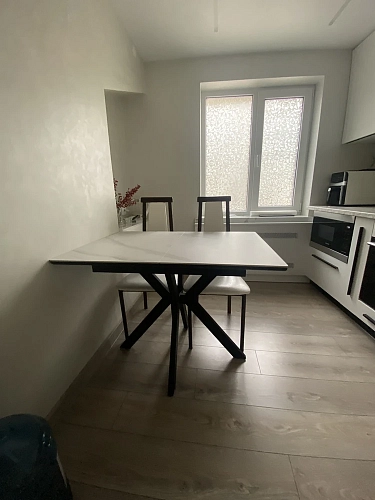 Керамический стол Гардинг 100(130)x70 белый мрамор / черный фото покупателя 6