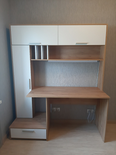 Письменный стол Лайт 03.243 дуб золотой (craft) / белый премиум фото покупателя 15