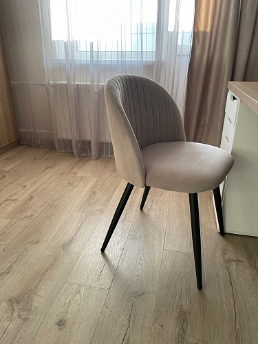 Стул на металлокаркасе Gabi dark beige / black / silver фото покупателя 68