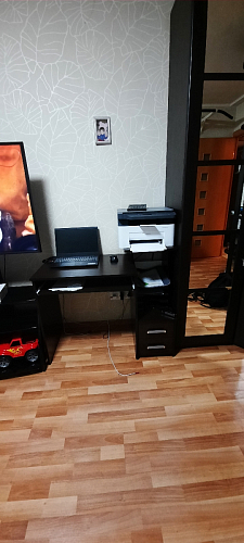 Стол компьютерный Джаз-24 правый белый фото покупателя 21