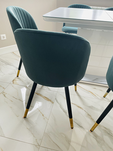 Стул на металлокаркасе Gabi 1 light purple / black / gold фото покупателя 153