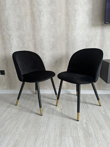 Стул на металлокаркасе Gabi dark beige / black / silver фото покупателя 221