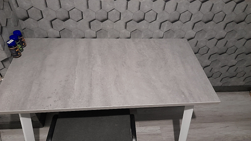 Стол Тринити Лофт 120 32 мм бетон / черный матовый фото покупателя 133