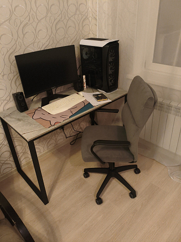 Компьютерное кресло Benefit флок серый 29 фото покупателя 51